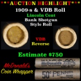 ***Auction Highlight*** Lincoln Wheat cent 1c orig Brandt McDonalds roll, 1909-s end, VDB other end