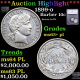 ***Auction Highlight*** 1899-o Barber Dime 10c Graded ms63+ pl By SEGS (fc)