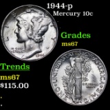 1944-p Mercury Dime 10c Grades GEM++ Unc