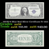 1957B $1 Blue Seal Silver Certificate Fr-1621 Grades Choice AU/BU Slider