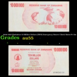 2006-2008 Zimbabwe 10 Million Dollars (ZWN) Emergency Bearer Check Notes P# 55a Grades Choice AU