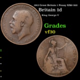 1913 Great Britain 1 Penny KM# 810 Grades vf++