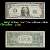 1963B $1 'Barr Note' Federal Reserve Note Grades vf++