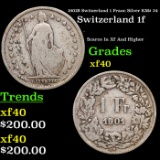 1901B Switzerland 1 Franc Silver KM# 24 Grades xf