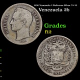 1936 Venezuela 2 Bolivares Silver Y# 23 Grades f, fine