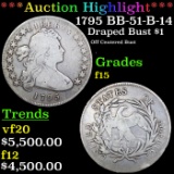 ***Auction Highlight*** 1795 Draped Bust Dollar BB-51-B-14 $1 Graded f15 By SEGS (fc)