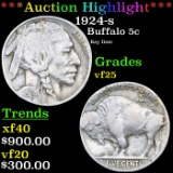 ***Auction Highlight*** 1924-s Buffalo Nickel 5c Graded vf25 By SEGS (fc)