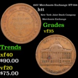 1837 Merchants Exchange Hard Times Token HT-294 1c Grades vf++