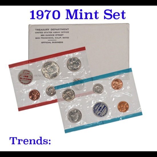 1970 United States Mint Set in Original Government Packaging, 10 Coins Inside!
