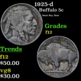 1925-d Buffalo Nickel 5c Grades f, fine