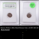 Roman Widow's Mite Sized Bronze Coin c.50 BC-400 AD Graded By INB