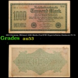 1922 Germany (Weimar) 1000 Marks Post-WWI Hyperinflation Banknote P# 76 Grades Select AU