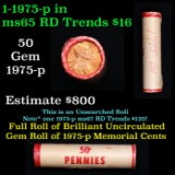 New Consignee This Auction Only!!! Shotgun Lincoln 1c roll, 1975-p 50 pcs Bank Wrapper.