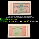 1923 Germany (Weimar) 20,000 Marks Post-WWI Hyperinflation Banknote P# 85b, Watermark G/D in stars G