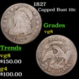 1827 Capped Bust Dime 10c Grades vg, very good