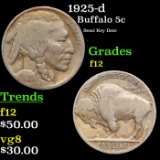 1925-d Buffalo Nickel 5c Grades f, fine