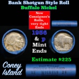 Buffalo Nickel Shotgun Roll in Old Bank Style 'Coney Island'  Wrapper 1936 & p Mint Ends