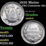 1920 Maine Old Commem Half Dollar 50c Grades Choice+ Unc
