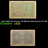 1915-1919 Germany 50 Marks Banknote P# 66 Grades vf, very fine
