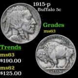 1915-p Buffalo Nickel 5c Grades Select Unc
