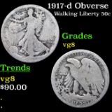 1917-p Walking Liberty Half Dollar 50c Grades vg, very good
