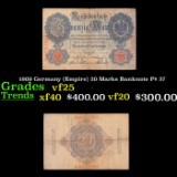1909 Germany (Empire) 20 Marks Banknote P# 37 Grades vf+