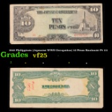 1943 Philippines (Japanese WWII Occupation) 10 Pesos Banknote P# 111 Grades vf+