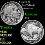 1920-d Buffalo Nickel 5c Grades f+