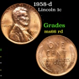 1958-d Lincoln Cent 1c Grades GEM+ Unc RD