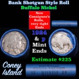Buffalo Nickel Shotgun Roll in Old Bank Style 'Coney Island'  Wrapper 1924 &p Mint Ends