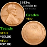 1913-s Lincoln Cent 1c Grades vf++