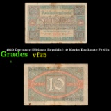 1920 Germany (Weimar Republic) 10 Marks Banknote P# 67a Grades vf+