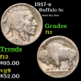 1917-s Buffalo Nickel 5c Grades f, fine