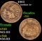 1862 Indian Cent 1c Grades vf++