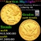 ***Auction Highlight*** 1859-C Gold Liberty Half Eagle Charlotte Winter-1 $5 Graded au58 details By