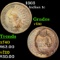 1863 Indian Cent 1c Grades vf++