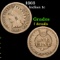 1863 Indian Cent 1c Grades f details