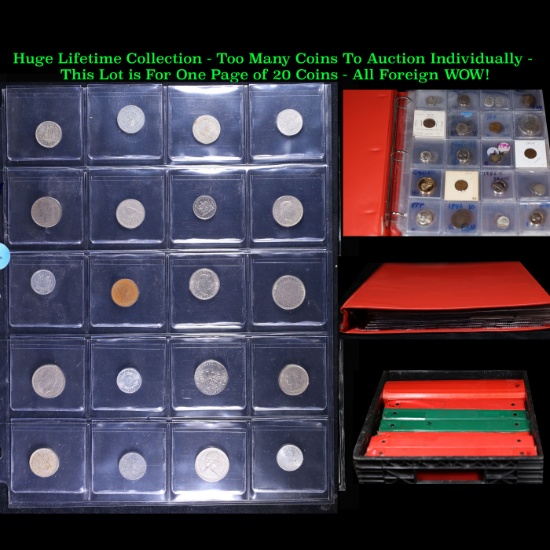 Huge Liifetime Collection - Too Many Coins To Auction Individually - This Lot is For One Page of 20