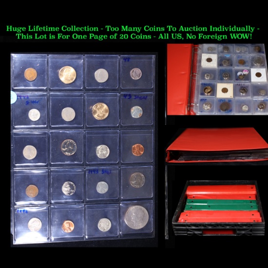 Huge Liifetime Collection - Too Many Coins To Auction Individually - This Lot is For One Page of 20