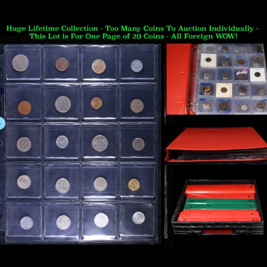 Huge Liifetime Collection - Too Many Coins To Auction Individually - This Lot is For One Page of 20