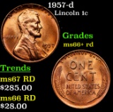 1957-d Lincoln Cent 1c Grades GEM++ RD