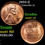 1952-d Lincoln Cent 1c Grades GEM++ Unc RD
