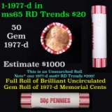 Shotgun Lincoln 1c roll, 1977-d 50 pcs Brandt 50c Wrapper.