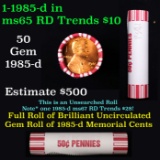 Shotgun Lincoln 1c roll, 1985-d 50 pcs Brandt 50c Wrapper.