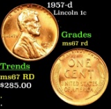 1957-d Lincoln Cent 1c Grades GEM++ Unc RD