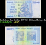 2007-2008 Zimbabwe 3rd Dollar (ZWR) 1 Million Dollars Banknote P# 77 Grades vf++