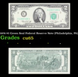 1976 $2 Green Seal Federal Reserve Note (Philadelphia, PA) Grades Gem CU