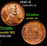 1947-d Lincoln Cent 1c Grades GEM+ Unc RD