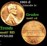 1961-d Lincoln Cent 1c Grades GEM++ Unc RD