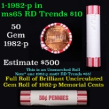 Shotgun Lincoln 1c roll, 1982-p 50 pcs Brandt 50c Wrapper.